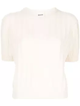 KHAITE кашемировая укороченная футболка, нейтральный цвет