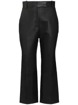 KHAITE кожаные укороченные брюки Melie, черный
