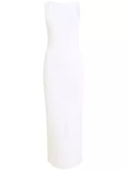 KHAITE платье миди The Media с вырезом халтер, белый