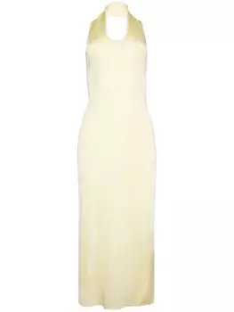 KHAITE платье мини Coraline с вырезом халтер, желтый