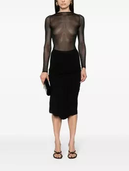 KHAITE прозрачное боди Enzo, черный