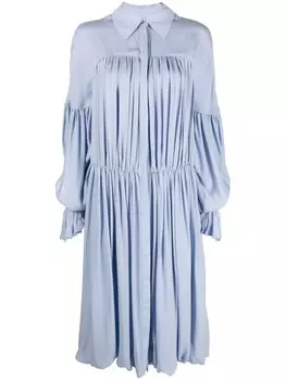 KHAITE шелковое платье миди Colleen, синий