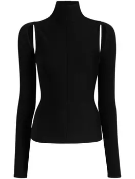 KHAITE The Marlowe open-back blouse, черный