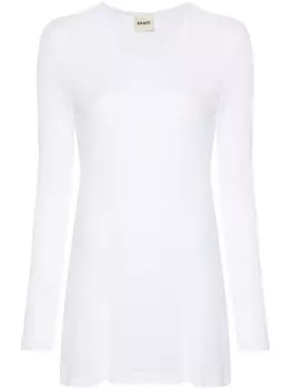 KHAITE топ в рубчик с длинными рукавами, белый
