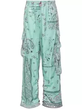 Khrisjoy брюки карго с узором пейсли, зеленый
