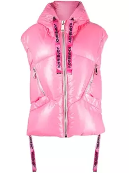Khrisjoy дутый жилет с капюшоном, розовый
