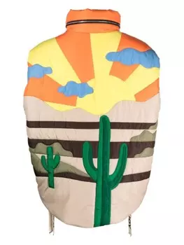 Khrisjoy дутый жилет с принтом, оранжевый