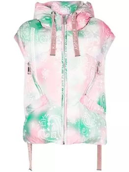 Khrisjoy дутый жилет с узором пейсли, розовый