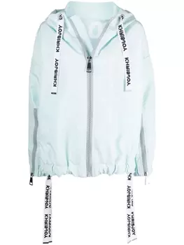 Khrisjoy куртка с капюшоном и логотипом, синий