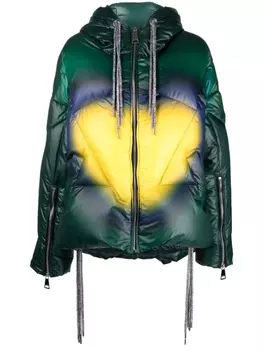 Khrisjoy пуховик Iconic с капюшоном и эффектом градиента, зеленый