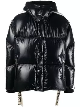 Khrisjoy пуховик Puff Track в полоску, черный