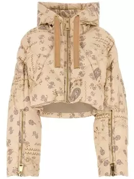 Khrisjoy пуховик с принтом, нейтральный цвет