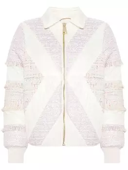 Khrisjoy пуховик с твидовыми вставками, белый