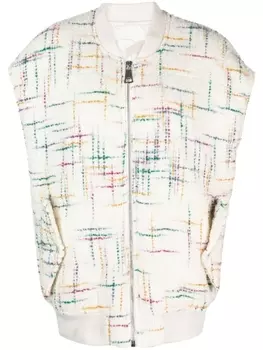 Khrisjoy твидовый бомбер оверсайз, белый