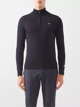 Kian шерстяной свитер для гольфа с полумолнией J.Lindeberg, синий