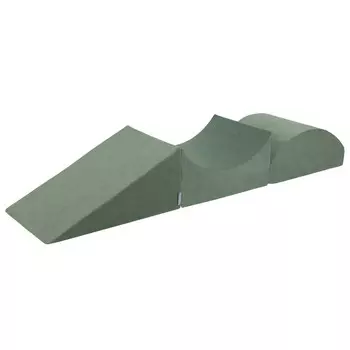 KiddyMoon Игровая площадка из пенопласта, лесной зеленый, L-клин/L-рампа/L-полувалик Игрушечная игровая площадка