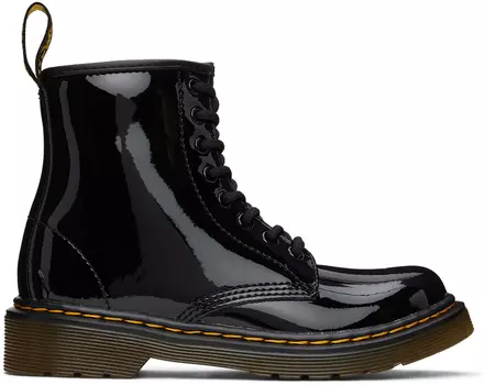 Kids Black 1460 Big Kids Boots Черный лакированный светильник США Dr. Martens
