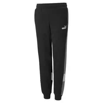 Kids' Essentials+ Черные спортивные брюки с цветными блоками PUMA