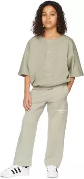 Kids Green French Terry Henley Essentials