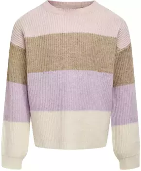 KIDS ONLY вязаный свитер "KOGSANDY L/S STRIPE PULLOVER", цвет Sepia Rose