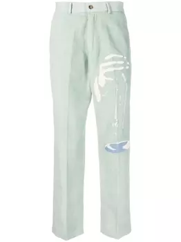 KidSuper брюки чинос в тонкую полоску, зеленый