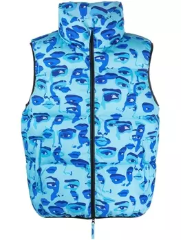 KidSuper дутый жилет с графичным принтом, синий