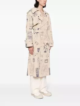 KidSuper тренч с принтом, нейтральный цвет