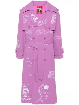KidSuper тренч с вышитой надписью, фиолетовый