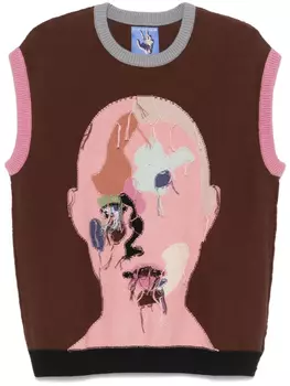 KidSuper вязаный жилет, коричневый