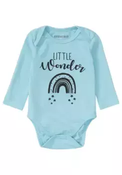 KIDSWORLD Боди "Baby Body Sayings, Little Wonder", из натурального хлопка, белый