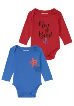 KIDSWORLD Боди "Baby Body Sayings, New on Board", из органического хлопка, синий