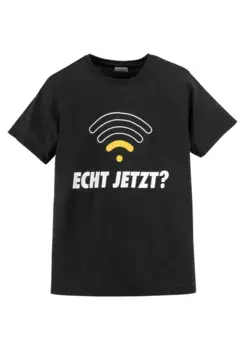 KIDSWORLD Футболка "ДЕЙСТВИТЕЛЬНО СЕЙЧАС?" с надписью, черный