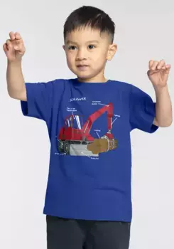 KIDSWORLD Футболка "для маленьких мальчиков", принт BAGGER, синий