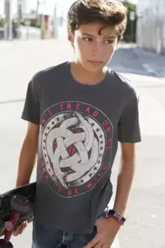 KIDSWORLD Футболка со змеиным принтом, антрацит