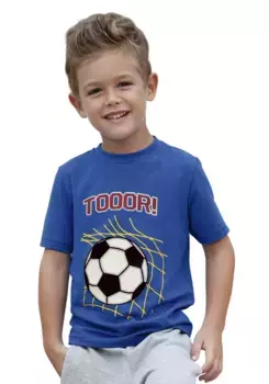 KIDSWORLD Футболка "ТОООР" с надписью, синий