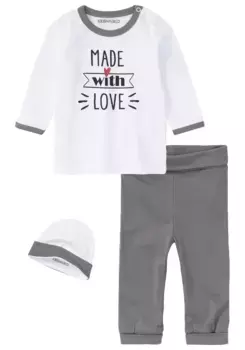 KIDSWORLD комбинезон, куртка и шапочка "детский комплект", милый комплект из натурального хлопка, белый