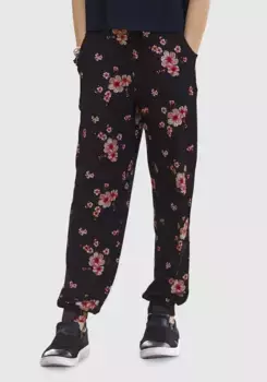 KIDSWORLD шаровары "цветы по всей длине" с цветочным узором, цвет Schwarz-Geblmt-Bedruckt