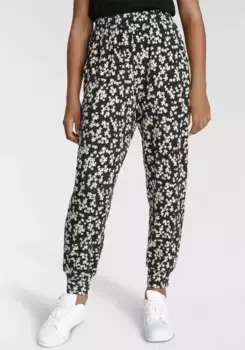 KIDSWORLD шаровары с цветочным принтом, цвет Schwarz Geblmt