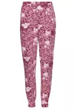 KIDSWORLD шаровары "с цветочным узором" для девочек, бордовый