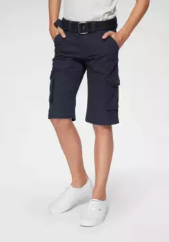 KIDSWORLD Шорты-бермуды "Бермуды+Пояс" (комплект, 2 шт.), с текстильным поясом, цвет морской волны