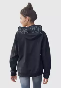 KIDSWORLD толстовка с капюшоном "Logo-Print", широкого кроя с принтом на капюшоне, цвет морской волны