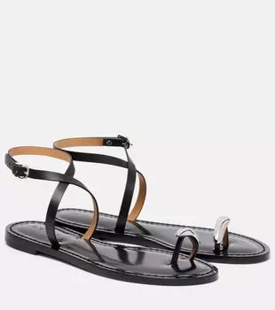 Кигали декорированные кожаные сандалии Amanu, черный