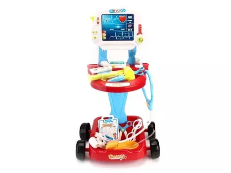 KIK, Тележка врачебная с принадлежностями, красная