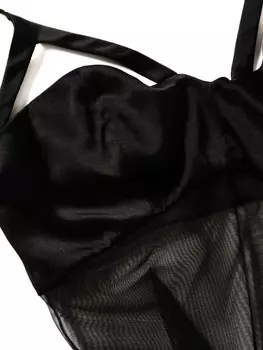 Kiki de Montparnasse боди Maxim со вставками, черный