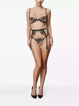 Kiki de Montparnasse бюстгальтер Cezanne с цветочной вышивкой, черный