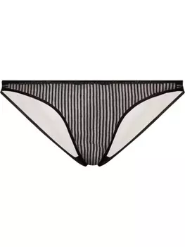 Kiki de Montparnasse кружевные трусы-брифы в полоску, черный