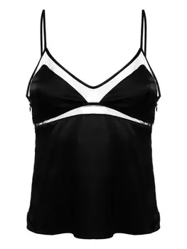 Kiki de Montparnasse полупрозрачный топ Peep Show на бретелях, черный