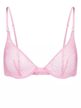 Kiki de Montparnasse сетчатый бюстгальтер в технике кроше, розовый