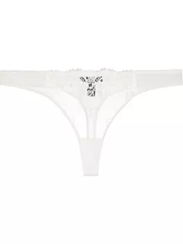 Kiki de Montparnasse трусы-стринги Juliette с вышивкой, белый