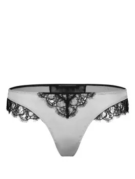 Kiki de Montparnasse трусы-стринги Lace Inset, серый
